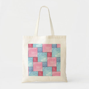 Denim Patchwork Canvas tas, Pinks, Blues Tote Bag