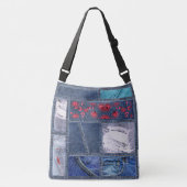 Denim Patchwork geïnspireerd Crossbody Tas (Voorkant)
