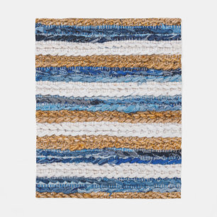 Denim patchwork: gerecycled jeans tapijt. fleece deken