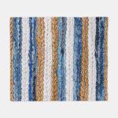 Denim patchwork: gerecycled jeans tapijt. fleece deken (Voorkant (Horizontaal))