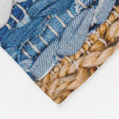 Denim patchwork: gerecycled jeans tapijt. fleece deken (Hoek)