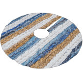 Denim patchwork: gerecycled jeans tapijt. kerstboom rok (Gekanteld)