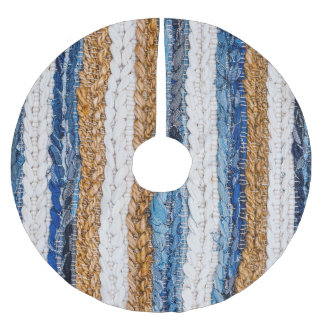 Denim patchwork: gerecycled jeans tapijt. kerstboom rok