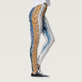 Denim patchwork: gerecycled jeans tapijt. leggings (Rechts)