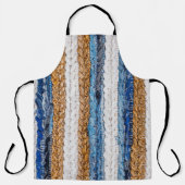 Denim patchwork: gerecycled jeans tapijt. schort (Voorkant)