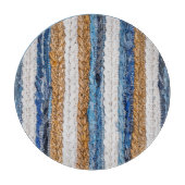 Denim patchwork: gerecycled jeans tapijt. snijplank (Voorkant)