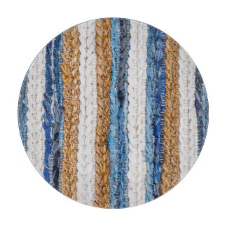 Denim patchwork: gerecycled jeans tapijt. snijplank