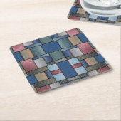 Denim Patchwork Kartonnen Onderzetters (Schuin)
