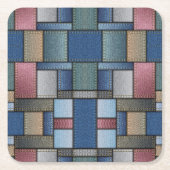 Denim Patchwork Kartonnen Onderzetters (Voorkant)