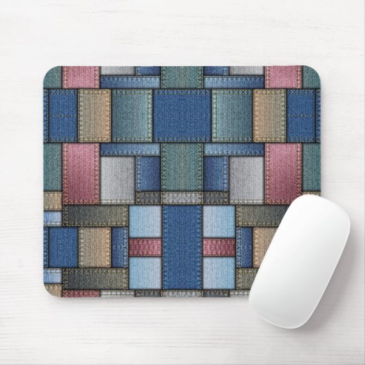 Denim Patchwork Muismat (Met muis)
