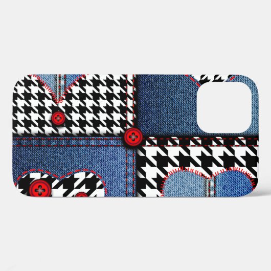 Denim Patchwork: naadloos stoffenpatroon Case-Mate iPhone Case (Achterkant (horizontaal))