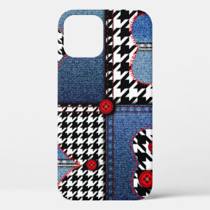 Denim Patchwork: naadloos stoffenpatroon Case-Mate iPhone Case
