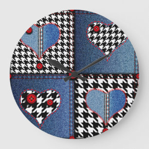 Denim Patchwork: naadloos stoffenpatroon Grote Klok