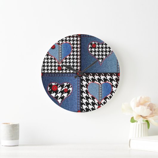 Denim Patchwork: naadloos stoffenpatroon Grote Klok (Huis)