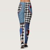 Denim Patchwork: naadloos stoffenpatroon Leggings (Achterkant)