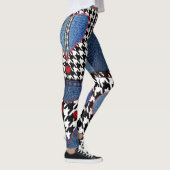 Denim Patchwork: naadloos stoffenpatroon Leggings (Rechts)