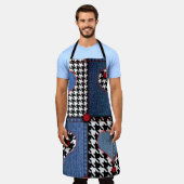 Denim Patchwork: naadloos stoffenpatroon Schort (Gedragen)