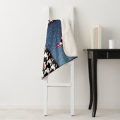 Denim Patchwork: naadloos stoffenpatroon Sherpa Deken (In situ)