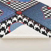 Denim Patchwork: naadloos stoffenpatroon Sherpa Deken (3/4)