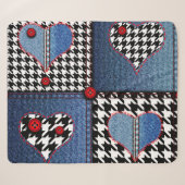 Denim Patchwork: naadloos stoffenpatroon Sherpa Deken (Voorkant (horizontaal))