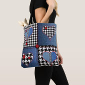 Denim Patchwork: naadloos stoffenpatroon Tote Bag (Dichtbij)