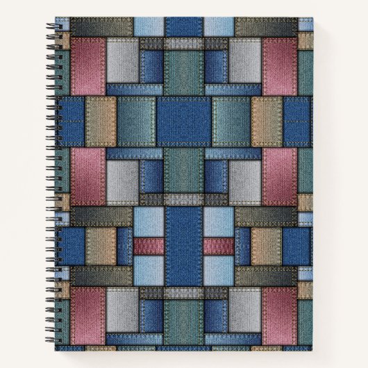 Denim Patchwork Notitieboek (Voorkant)