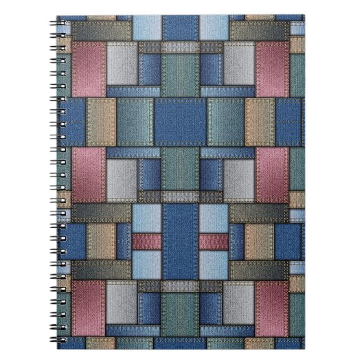 Denim Patchwork Notitieboek (Voorkant)