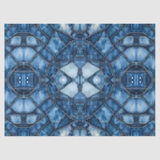 Denim Patchwork Patchwork Pattern - Olivia Tissuepapier (Voorkant)