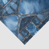 Denim Patchwork Patroon - Ava Tissuepapier (Detail)