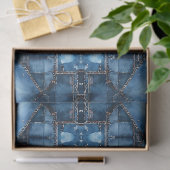 Denim Patchwork Patroon - Ava Tissuepapier (Geschenk)