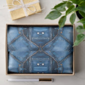 Denim Patchwork Patroon - Olivia Tissuepapier (Geschenk)