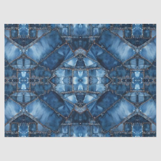 Denim Patchwork Pattern - Ava Tissuepapier (Voorkant)