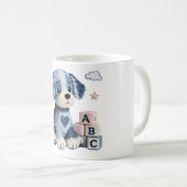 Denim Patchwork Puppy Hond Koffiemok (Voorkant rechts)
