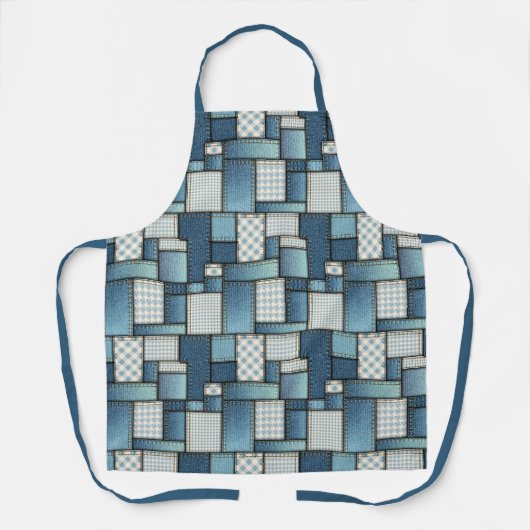Denim Patchwork Schort (Voorkant)