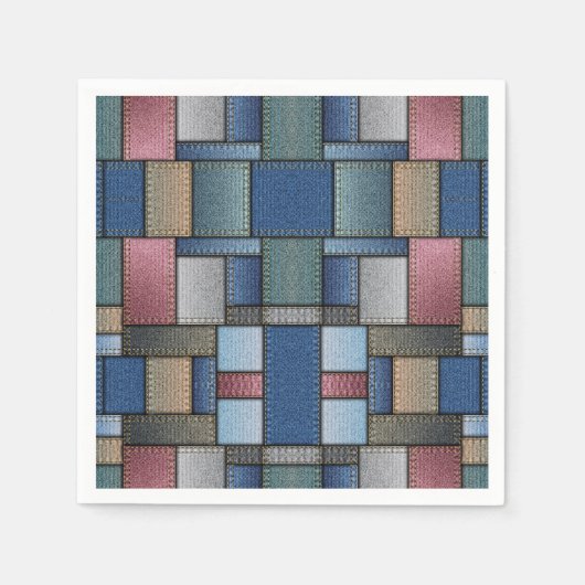 Denim Patchwork Servetten (Voorkant)