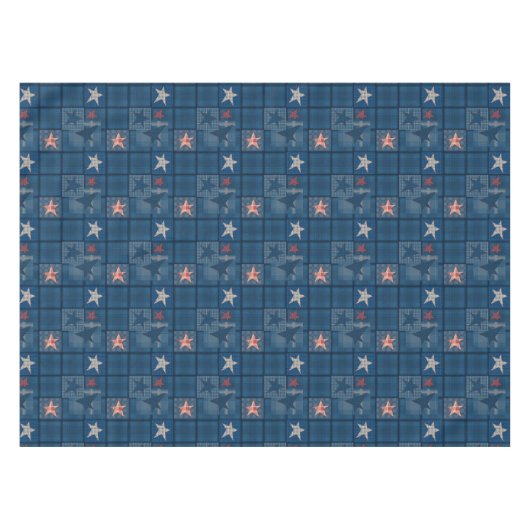 Denim-patchwork Tafelkleed (Voorkant (Horizontaal))