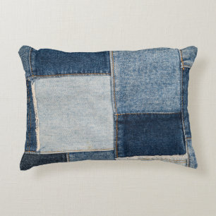Denim Patchwork: textielpatroon Accent Kussen