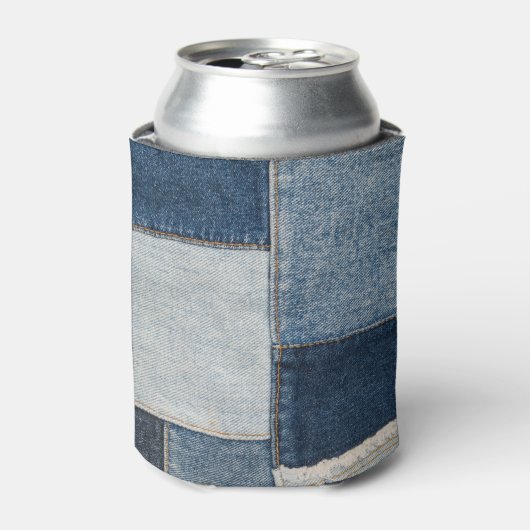 Denim Patchwork:  textielpatroon Blikjeskoeler (Blikje Voorkant)