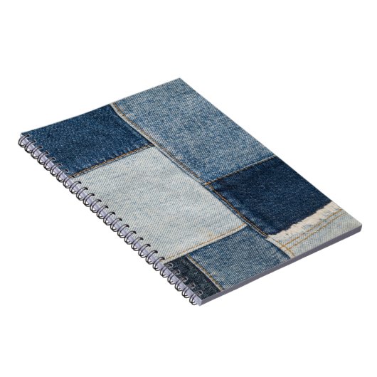 Denim Patchwork:  textielpatroon Notitieboek (Rechterzijde)