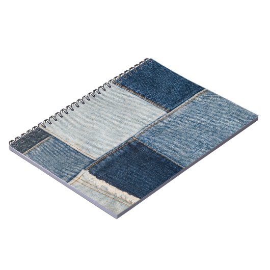 Denim Patchwork:  textielpatroon Notitieboek (Linkerzijde)