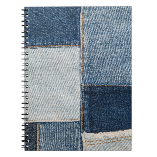 Denim Patchwork:  textielpatroon Notitieboek (Voorkant)