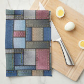 Denim Patchwork Theedoek (Quarter Fold)
