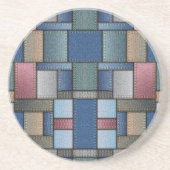 Denim Patchwork Zandsteen Onderzetter (Voorkant)
