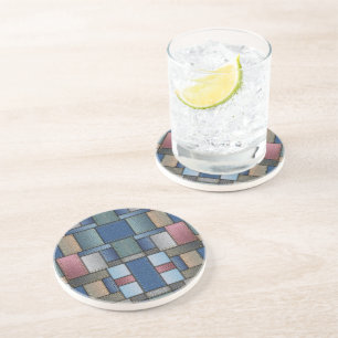 Denim Patchwork Zandsteen Onderzetter