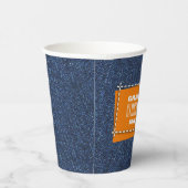 Denim Patroon Graduation Party Aangepast Papieren Bekers (Rechts)