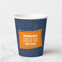 Denim Patroon Graduation Party Aangepast Papieren Bekers
