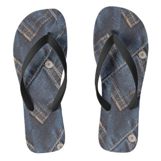 Denim-Patterned Slippers voor Casual comfort Teenslippers