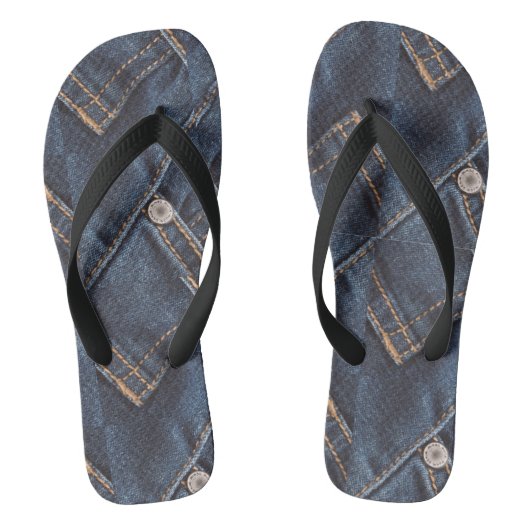 Denim-Patterned Slippers voor Casual comfort Teenslippers (Voetbed)