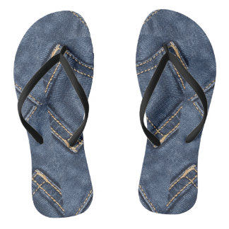 Denim-Patterned Slippers voor Casual comfort Teenslippers