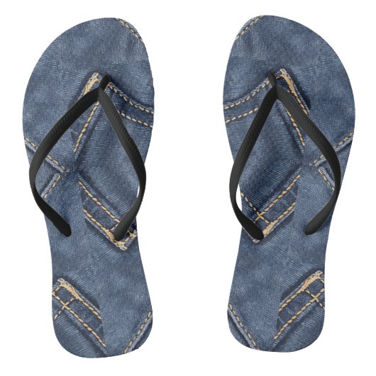 Denim-Patterned Slippers voor Casual comfort Teenslippers (Voetbed)